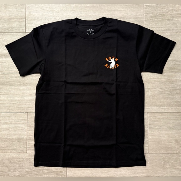 Men's BORN X RAISED + UNION LA FRONTMAN Rocker Tee T-Shirt Black Sz L Large New - Picture 1 of 6